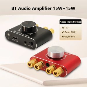 Amplificateur Remote Control HIFI 5.1 Bluetooth Amplificateur Board 15W STÉRÉO 12V / 24V Amplification audio Amplificateur d'alimentation Bluetooth X15H