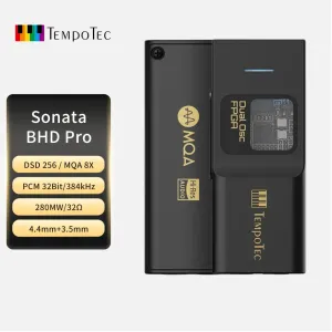 Amplificateur Tempotec Sonata Bhd Pro USB C DAC, casque amplificateur 4,4 mm 3,5 mm, PCM384KHz, DSD256, MQA8X, marée pour iphonEANDRIDMACOSWIN
