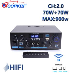 Amplificateur Woopker Home Power Amplificateur AK55 Bluetooth5.0 CH2.0 70W + 70W Libérez l'Audio SystemHigh Fidelity Bass Support Guita et al.