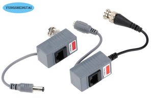 Amplificateurs 5 paires d'accessoires de caméra de vidéosurveillance Audio-vidéo Balun émetteur-récepteur Bnc Utp Rj45 Balun vidéo avec alimentation audio sur câble Cat5/5e/6
