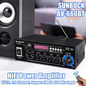 Amplificateurs AK35 / AV660BT Amplificateurs de puissance audio 2 canaux Bluetooth Compatible HiFi Sound Amplificador 110 / 220V Home Theatre System
