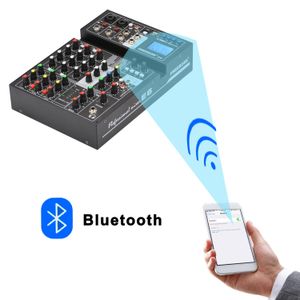 Amplificateurs Gratuit E6 6 canaux Bluetooth 24 DSP Effet USB Enregistrement d'ordinateur Karaoke Party Studio Smart Phone Live Broadcast Audio Mixer