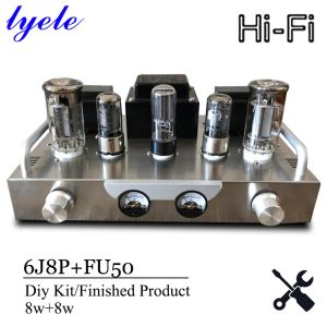 Amplificadores Lyele Audio FU50 Tubo de vacío Amplificador Kit de bricolaje HIFI Clase A Audio High Power 8W*2 Vu Meter Bluetooth 5.0 Amp Home Amp