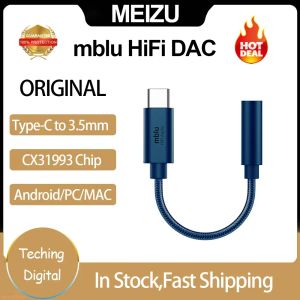 Amplificateurs d'origine Meizu MBLI HIFI DAC / MBLU HIFI DAC PRO EATPHONE ADAPTERS HIFI TYPE C à l'adaptateur audio 3,5 mm CX31993 CHIP 600Ω