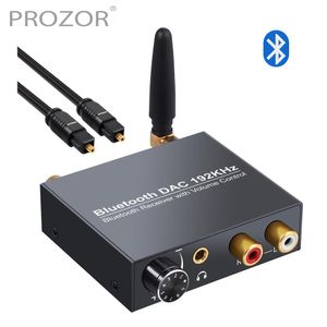 Amplificadores Prozor 192khz Dac Convertidor de audio digital a analógico con receptor compatible con Bluetooth Óptico coaxial a Rca Adaptador de audio de 3,5 mm