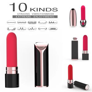 Jouets anaux Vibromasseur vaginal féminin puissant Stimulateur de clitoris USB Chargé Mini Vibrateurs de rouge à lèvres Jeux sexy Jouets sexuels érotiques pour femmes 18 231128