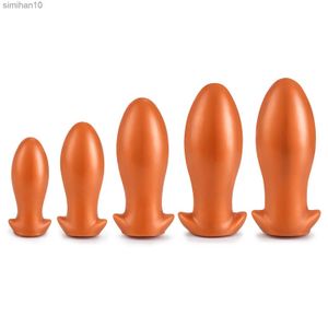 Toys anal liquide Soft Silicone Oversize Shage Pink Anal Plugs Big Anal Dilator Butt Plug Stimuler l'anus Toys sexuels pour les femmes et les hommes HKD230816