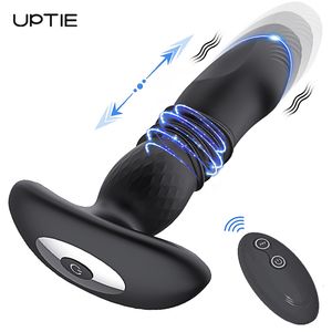 Jouets anaux Poussée Vibration Plug Télécommande sans fil pour hommes Gode Masseur de prostate Butt Sex Goods Adultes 18 230923