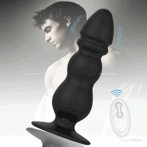 Vibrador anal Control remoto para adultos Masajeador de próstata para hombres G-Spot Estimulante Sucker Butt Plug Vibración Pareja juguetes sexy 18