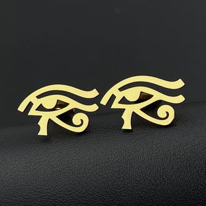 Boutons de manchette oeil d'horus de l'egypte ancienne pour hommes tête d'aigle saint dieu jumeaux acier inoxydable amulette bijoux accessoires de fête de mariage