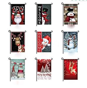 y bendición de la serie de postales navideñas banderas de jardín con doble impresión de santa claus colgante sin bandera 0719