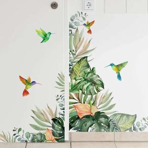 Et plantes modernes minimalistes Tropical Green Turtle Back Lave Birds Chadows salon DÉCORATIVE Mall Stickers 240329