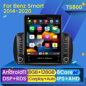 Android 11 lecteur dvd de voiture pour Mercedes Smart 453 Fortwo 2014 2015 2016-2020 Navigation GPS écran tactile stéréo Carplay 2 DIN