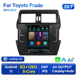 Reproductor Android 11 para coche estilo Tesla dvd Radio Video para Toyota Land Cruiser Prado 150 2013-2017 Multimedia GPS Carplay estéreo