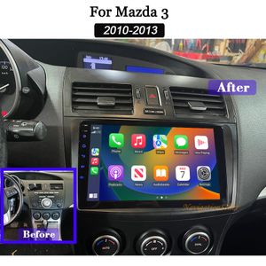 Radio stéréo de voiture Android 13 pour Mazda 3 2010-2013 avec Carplay sans filAndroid Auto, 4+64 Go Écran tactile 9 pouces avec GPS WiFi Bluetooth FM RDS Unité principale Multimédia DVD de voiture
