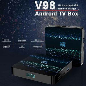 Android TV Box Super V98 Rockchip 3318 Quad-core 4k Smart TV Box 2+16/4+32GB with WiFi BT4.0 Streaming Media Player tx6