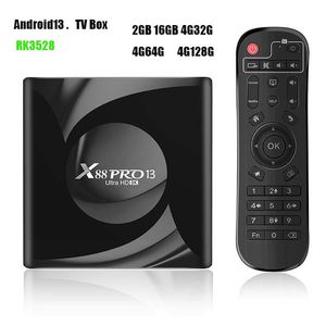 Prix de gros Android 13 TV Box RK 3528 X 88 PRO 13 2 Go + 16 Go 4G + 32G 4G + 64G 4G + 128G ROM ATV décodeur