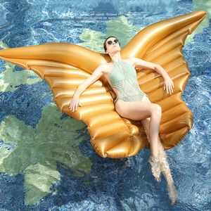 Alas de ángeles cama flotante inflable mariposa alas de ángeles flotantes anillo de natación de agua junto al mar silla de salón de agua de vacaciones