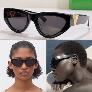 Lunettes de soleil d'angle Lunettes de soleil classiques en acétate œil de chat Lunettes de soleil femme designer BV1176S Cadre brun cigare noir Lunettes de fête décontractées pour femmes de qualité supérieure