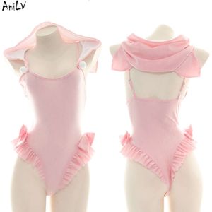 Ani Anime Kawaii fille mignon chat body maillot de bain Costumes femmes doux rose Kitty une pièce maillots de bain uniforme tenue Cosplay cosplay