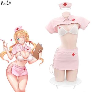 Ani Anime dulce chica rosa enfermera uniforme dulces trajes Cosplay disfraces cosplay