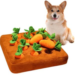 Animaux 12 Plux carottes Enrichment Dog Puzzle Toys Hide and Seek Carrot Farm Dog Toys Carrot Patch Dog Soguffle Toy pour chiot