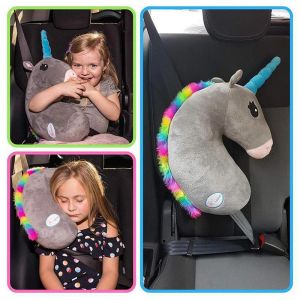 Animaux Baby Oreader Plush Toys Unicorn Doll Car Appuie-tête et ceintures de sécurité Couvrir le rembourrage