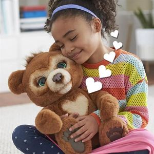 Animaux en peluche animaux 25 cm ours curieux en peluche mignon ours chantant électrique enfants jouet en peluche interactif poupée de couchage cadeau pour C