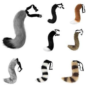 Anime Animal Tail Cosplay Costumes Props Cat Fox Plush Tails Role Play Halloween Party Kawaii Accessories