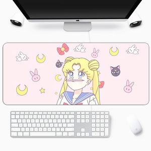 Alfombrilla de goma para juegos de ratón grande de Anime, teclado Kawaii XL de velocidad, borde de bloqueo, almohadilla para escritorio de ordenador Otaku
