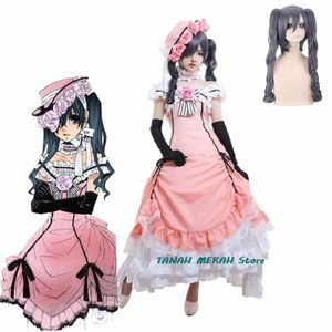 Anime Black Butler Kuroshitsuji Ciel Phantomhive Cosplay Sleevel Lace Maid Cut Full Dr Uniform Outfit Princ Costumes A8TN #