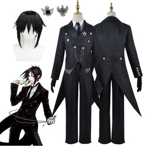 Disfraz de Anime Black Butler Sebastian Michaelis, disfraz de Halloween para mujer y hombre, ropa