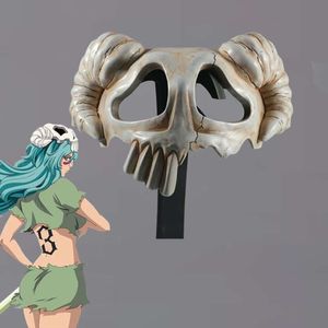 Anime Bleach Neliel Máscaras Cosplay Mil Años Guerra de Sangre Cuerno de Cabra Máscara de Cráneo Carnaval de Halloween Accesorios de Pascua para Adultos