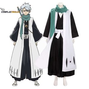 Disfraz de Anime Bleach Toshiro Hitsugaya, disfraz de Death Divisi 10. ° capitán, disfraz de Cosplay para hombre, conjunto de kimono de fiesta de Halloween Unisex