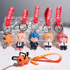 Caricatura de anime pvc motosaw hombre llavero accesorios kawaii accesorios Pochita colgante