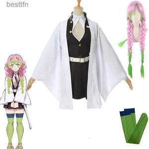 Costumes d'anime pour adultes et enfants, tueur de démons Kimetsu No Yaiba, Kimono Kanroji Mitsuri Cosplay Come Kisatsutai, vêtements d'halloween Sexy pour femmes L231101