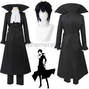Costumes d'anime Anime Bungo chiens errants Akutagawa Ryunosuke Costume de Cosplay costumes cape uniforme noir Halloween vêtements de fête de noël zln231128