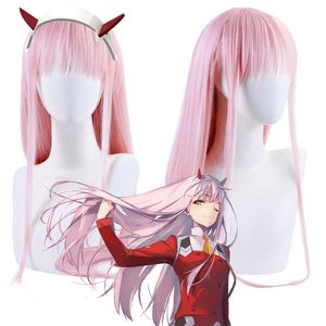 Anime DARLING in the FRANXX 02 Cosplay zéro deux perruques sans couvre-chef jeu de rôle couleur rose Cos Perucas perruque