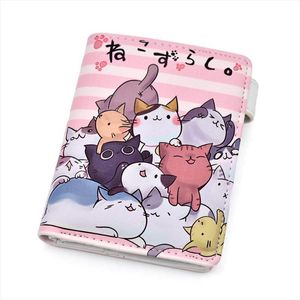 Anime Game Neko Atsume Pu Leather Student Wallet Cat Backyard Cute Short Coin Purse Card Holder Wallets