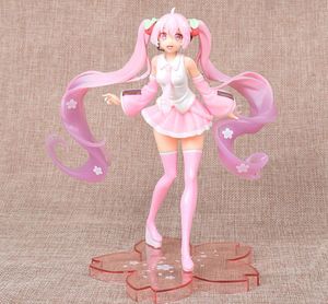 Anime Hatsunemiku Figura Sakura Pink Girls Figura PVC Estatua de los ventiladores de anime Estatua de casas de escritorio de Home Desktop Decora Collectible Girls GIF4107236