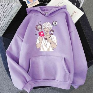 Anime Hoodie Femmes Lâche Devenu Noir Skinned Hot Girl Esthétique Surdimensionné Sweat Streetwear Femme Punk Vêtements Printemps Tops Y0820