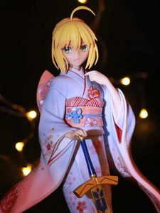 Anime Manga 25 cm Fate Stay Night Saber Kimono Ver.1/7 échelle Figurine sabre fille Sexy Anime Figure sabre Figurine modèle à collectionner jouet yq240325