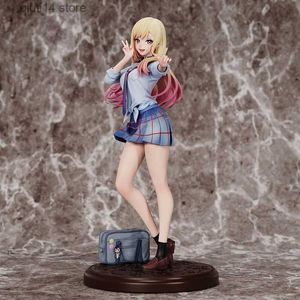 Anime Manga 28cm Anime Figure My Dress-Up Darling Kitagawa Marin Sexy School uniform swimsuit Action Figure Adult Collection Model Doll Toys T230606