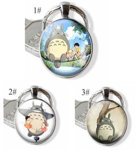 Anime Manga Metal Keynchain mon voisin Totoro Glass Dome Cabochon Studio Ghibli Satsuki Mei Tatsuo Yasuko Catbus Key Ring Gift5370142