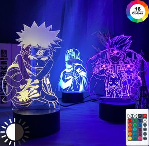 Anime Naruto Uzumaki LED NIGHT Light Team 7 Sasuke Kakashi Hatake Kids Bedroom Light Itachi Uchiha 3d Lamp Child Xmas Gift6629415
