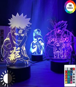 Anime Naruto Uzumaki LED NIGHT Light Team 7 Sasuke Kakashi Hatake Kids Bedroom Light Itachi Uchiha 3d Lamp Child Xmas Gift4742869