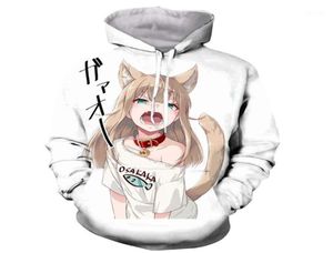 Sudaderas con capucha 3D de Anime Neko cat Girl galaxy Space Goku Vegeta ropa informal con impresión para hombres y mujeres sudaderas 122632121940