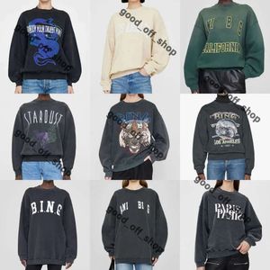 Anines Bing Sweatshirt Nouveau Niche Designer Sweatshirt Pull Casual Mode Lettre Vintage Imprimer Col Rond Coton Tendance Lâche Polyvalent Annie Hoodies Tops 582