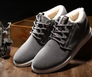 Botas de tobillo para hombres botas impermeables 2017 zapatos calientes cortos de lujo plano barato con botas de nieve ante 39443365813