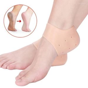 Calcetines elásticos de Gel de goma de silicona para soporte de tobillo para Peds forro antigrietas talón hidratante piel del pie protección SEBS